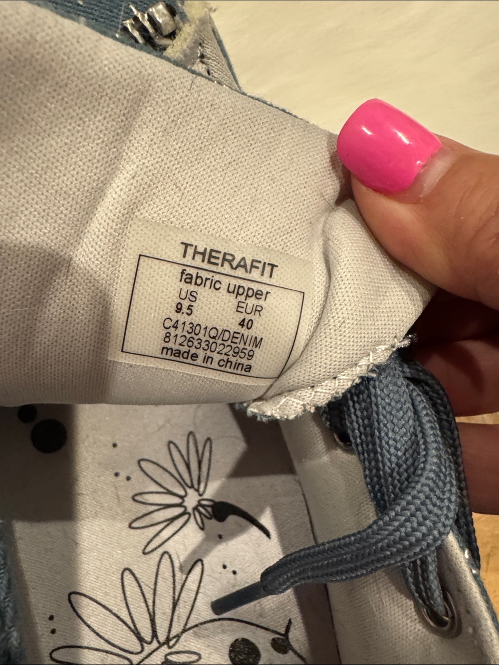 Therafit Women's Star-Print Casual Sneakers - Blue 9.5 - Picture 4 of 5